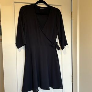 Abercrombie wrap dress in navy blue